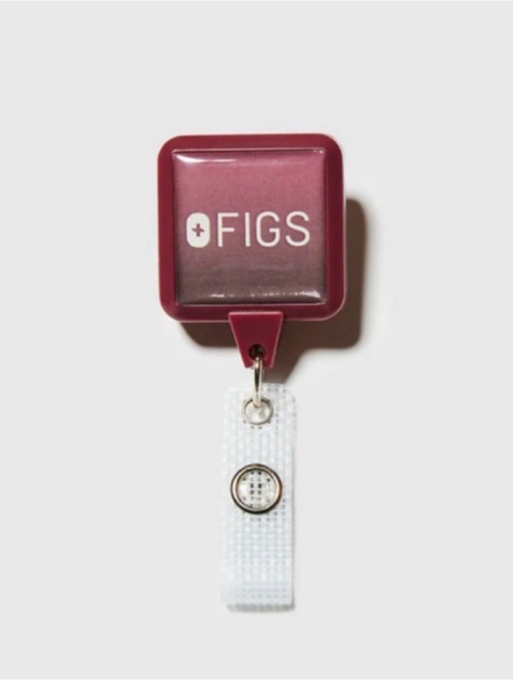 FIGS Burgundy Square Badge Reel 🩺 Retractable ID Holder - Picture 2 of 4